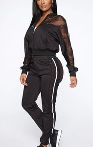 On My Way Lace Joggers - Black